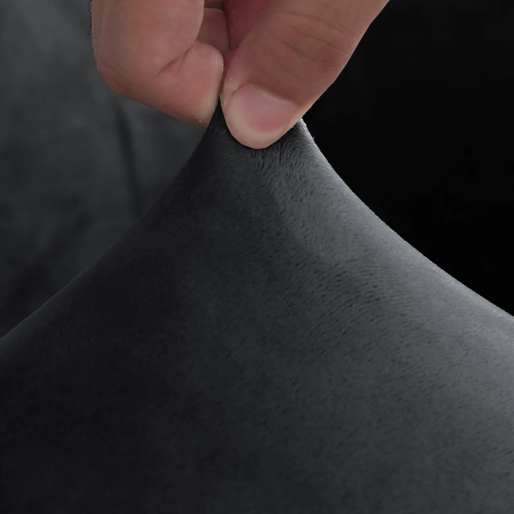 Velvet Sofa Cover Plush Couch Cover Lounge Slipcover 3-Seater Black - Nurns