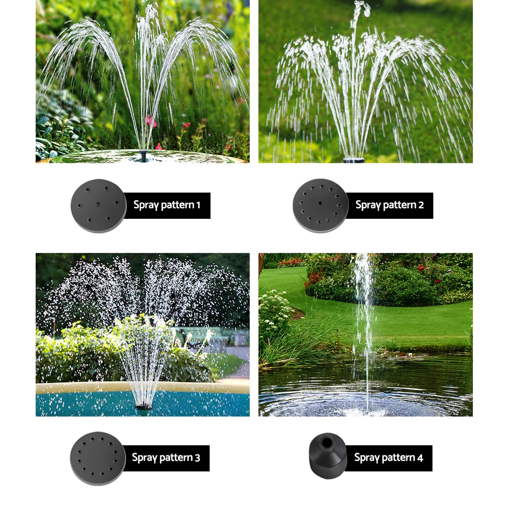 Solar Pond Pump with Battery Kit Solar Powered Garden Water Fountain - Nurns