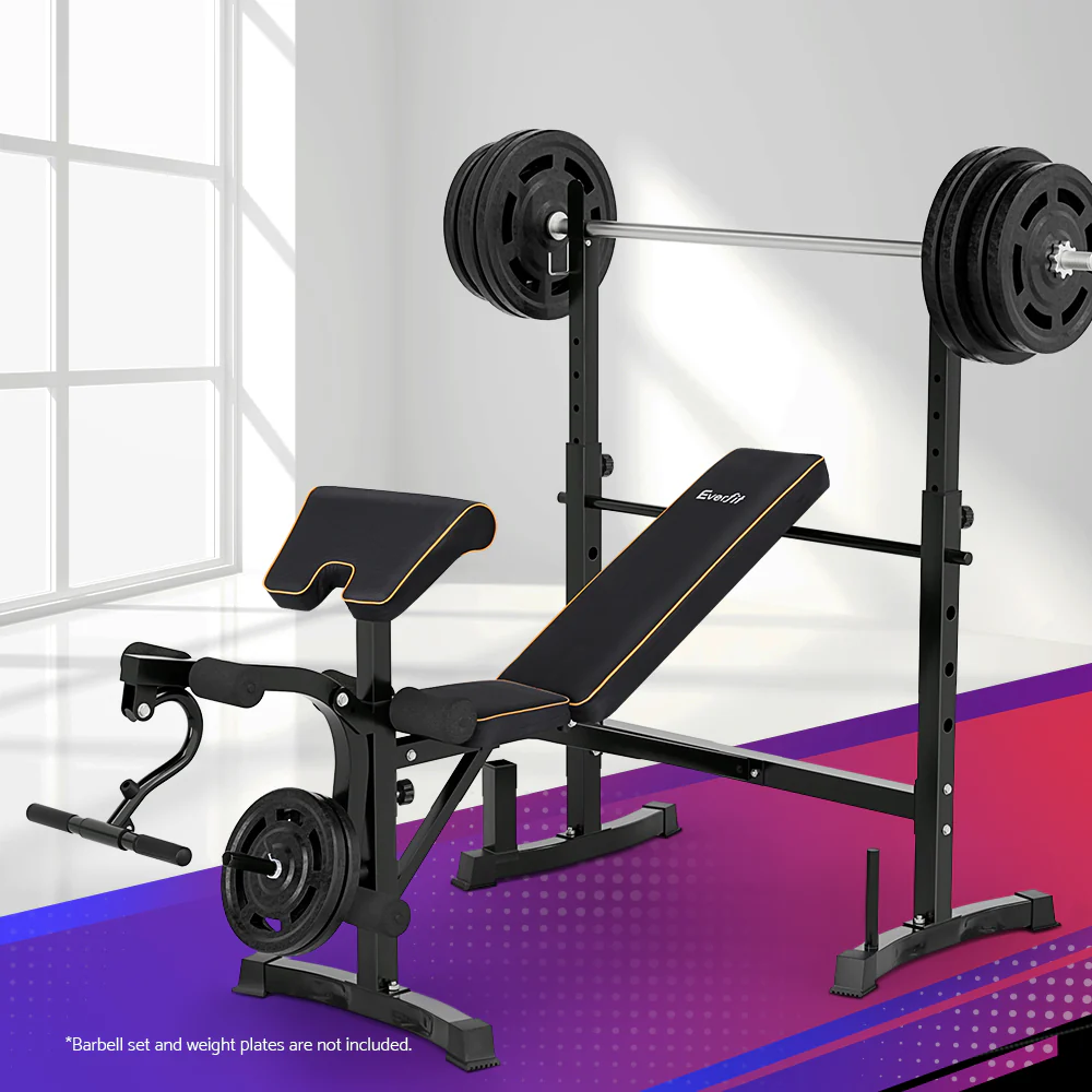 Everfit Weight Bench 10 in 1 Bench Press Home Gym Station 330kg Capacity - Nurns
