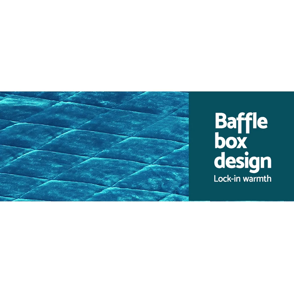 King Giselle Bedding Faux Mink Quilt Blue - Nurns