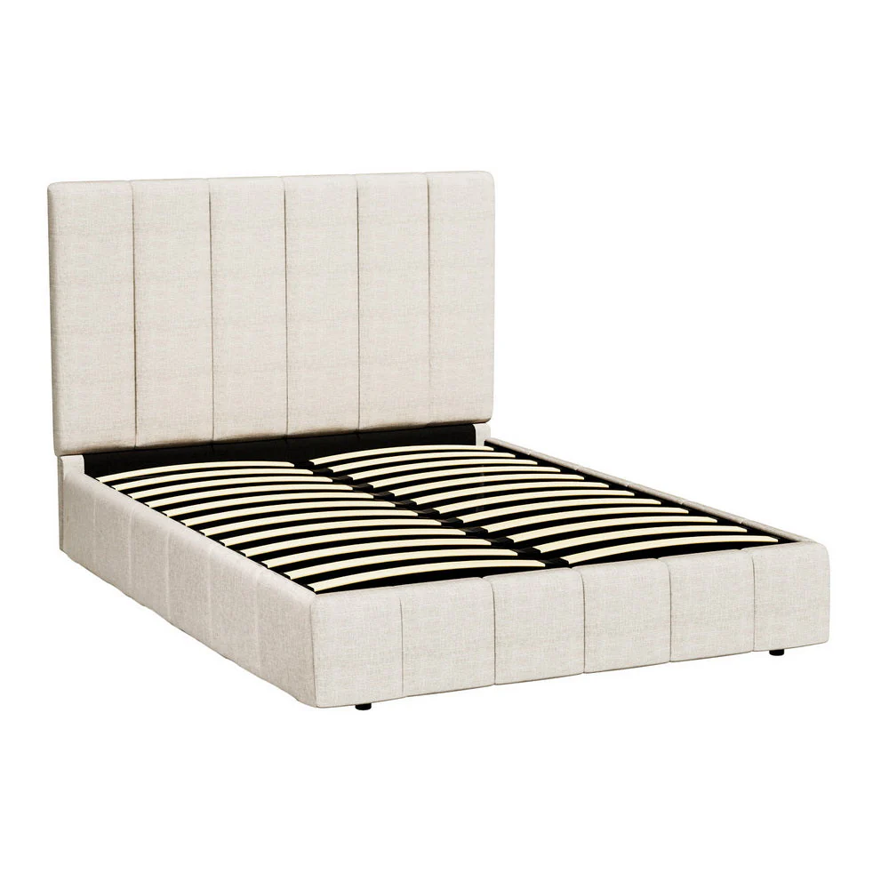 Genteel Bed & Mattress Package with 34cm Black Mattress - Beige Double - Nurns