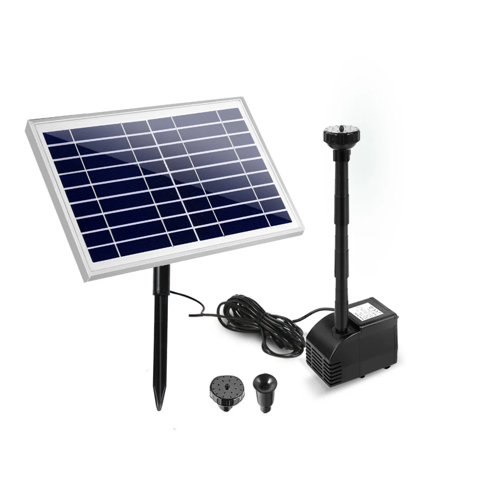 Solar Pond Pump Powered Water Fountain Outdoor Submersible Filter 6.6FT - Nurns