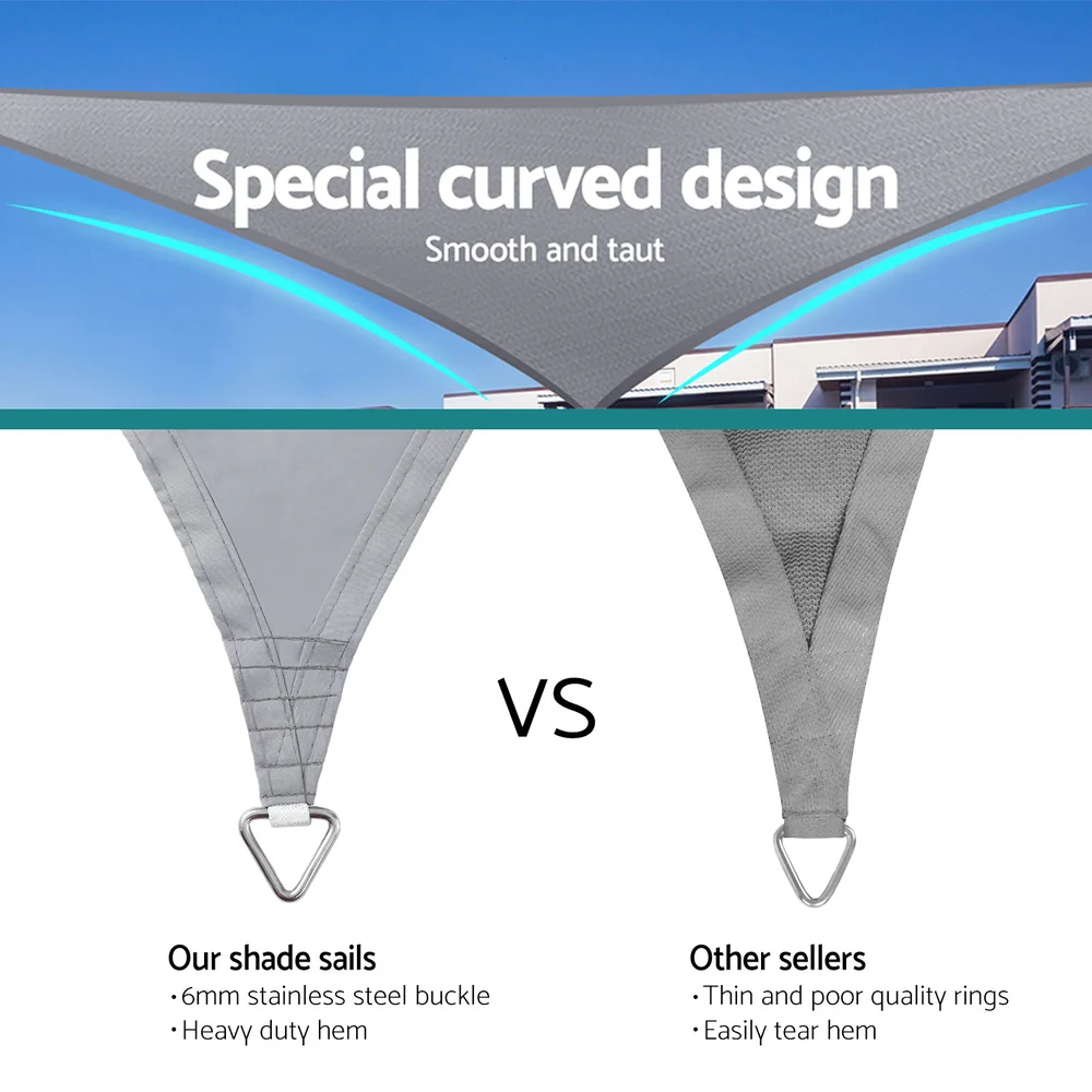 Instahut Waterproof Shade Sail Shade cloth Canopy 220GSM 3x8m - Nurns