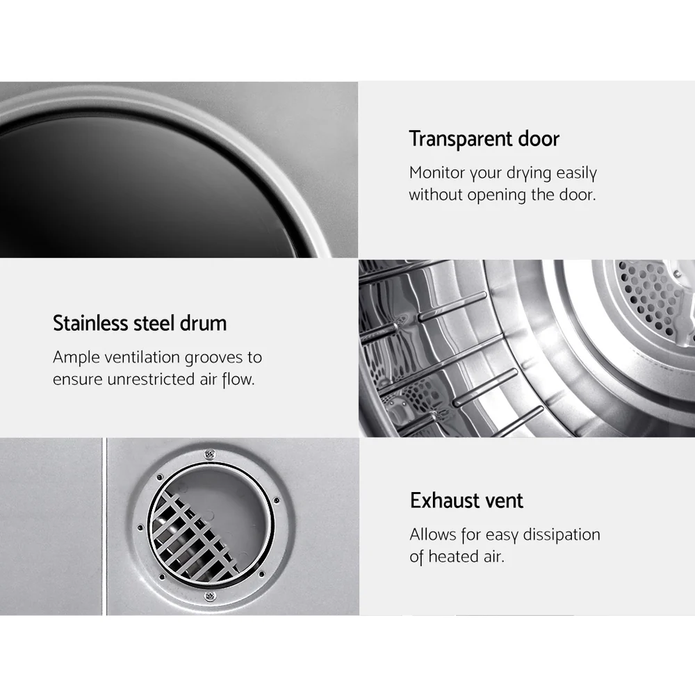 Tumble Dryer 5kg Fully Auto Silver - Nurns