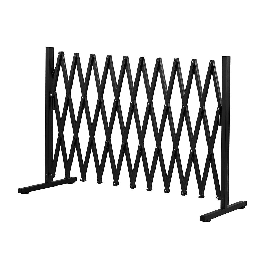 Garden Gate Security Pet Baby Fence Barrier Safety Aluminum Indoor Outdoor - Black - Nurns