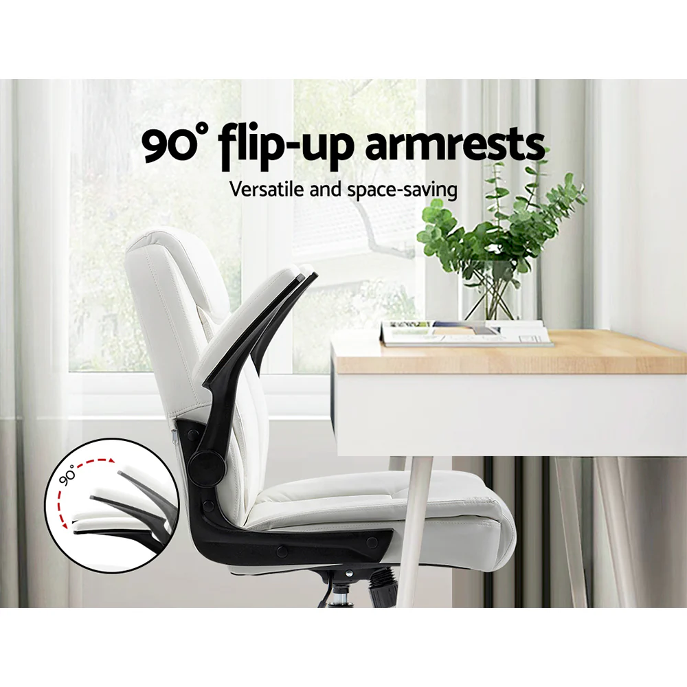 Artiss Executive Office Chair Mid Back White - Nurns