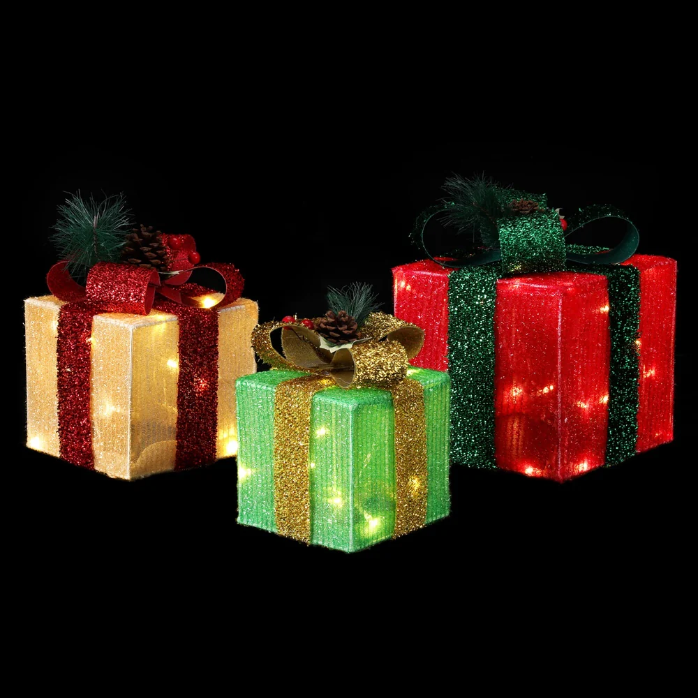 Set of 3 Christmas Lights 60 LED Fairy Light Gift Box - Nurns