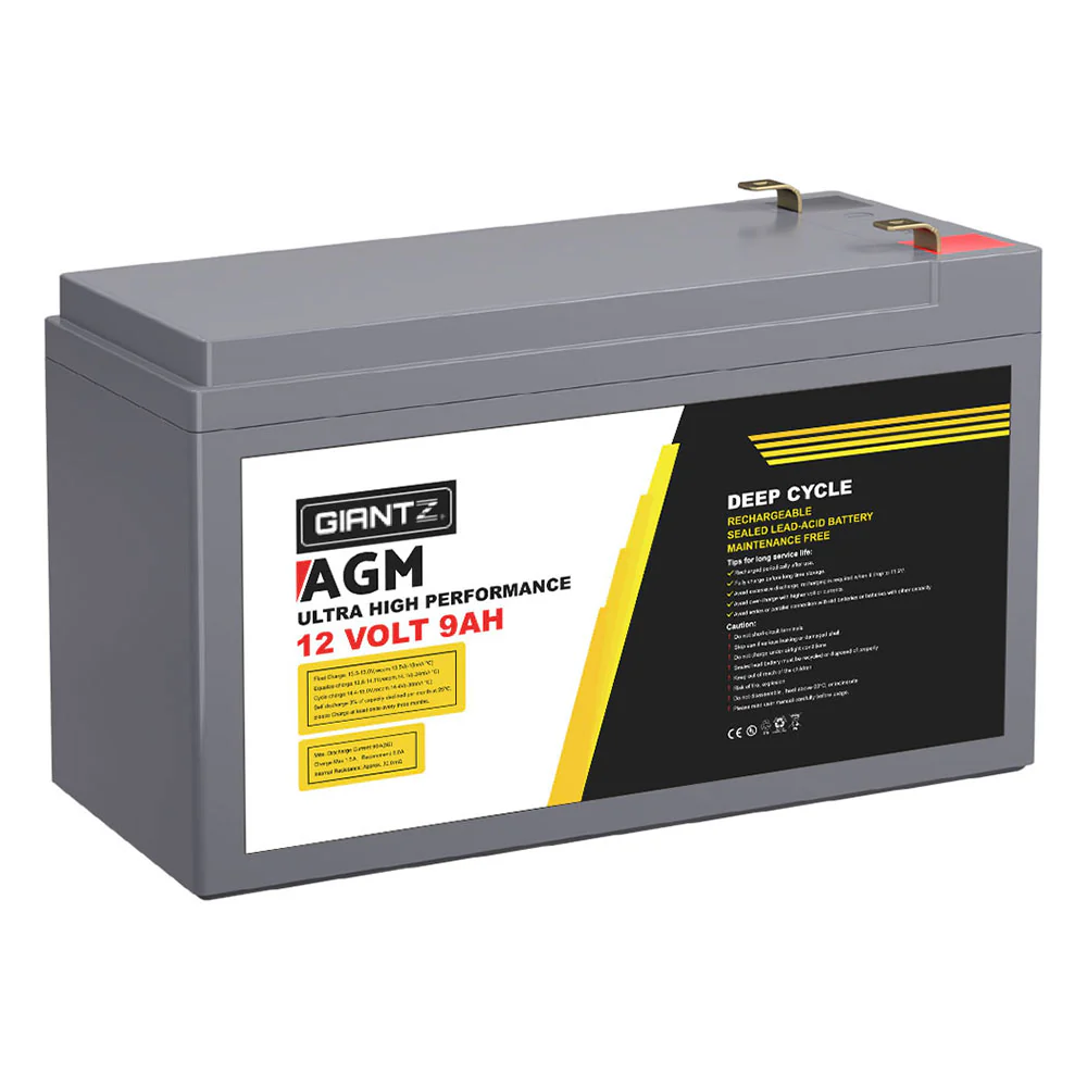 AGM Deep Cycle Battery 12V 9Ah Box Portable Solar Caravan Camping - Nurns