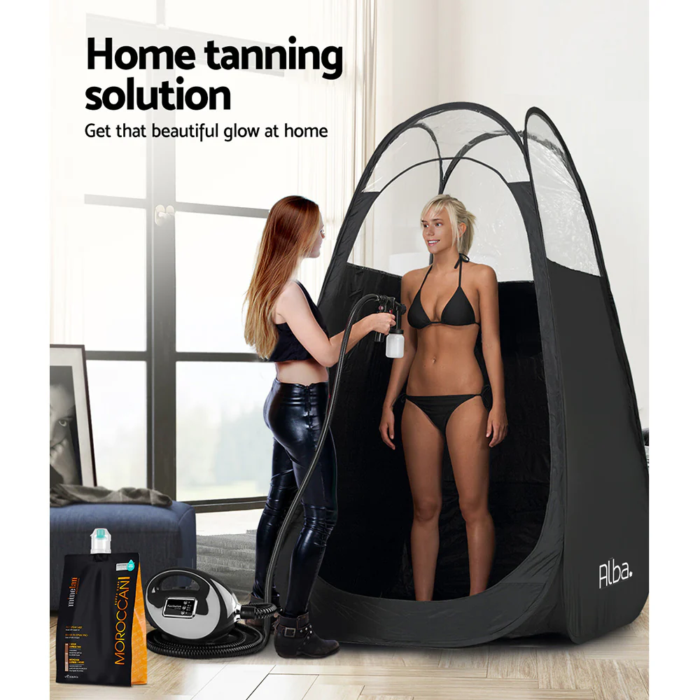 Portable Pop Up Tanning Tent - Black - Nurns