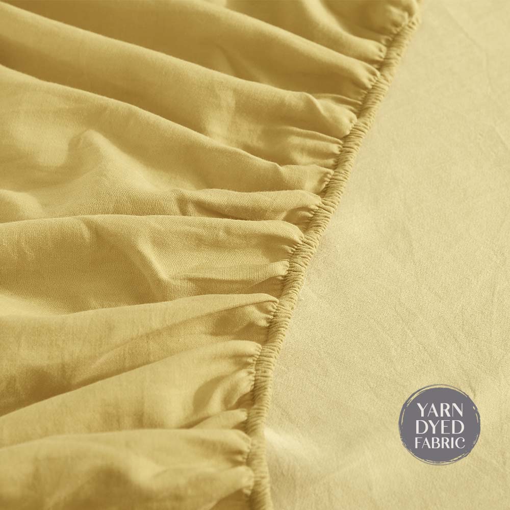 Single Cosy Club Cotton Bed Sheets Set Yellow Cover - Nurns