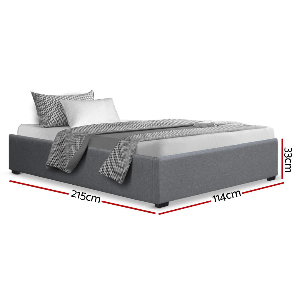 Diamond Bed & Mattress Package with 22cm Mattress - Grey King Single - Nurns