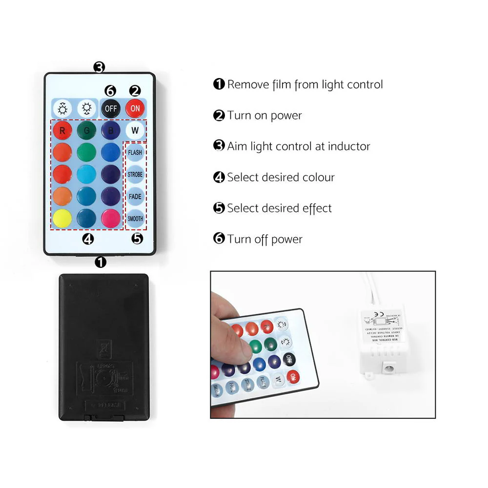 Granby LED High Gloss Bedside Tables RGB LED Side Nightstand High Gloss Cabinet with 2 Drawers - Black - Nurns