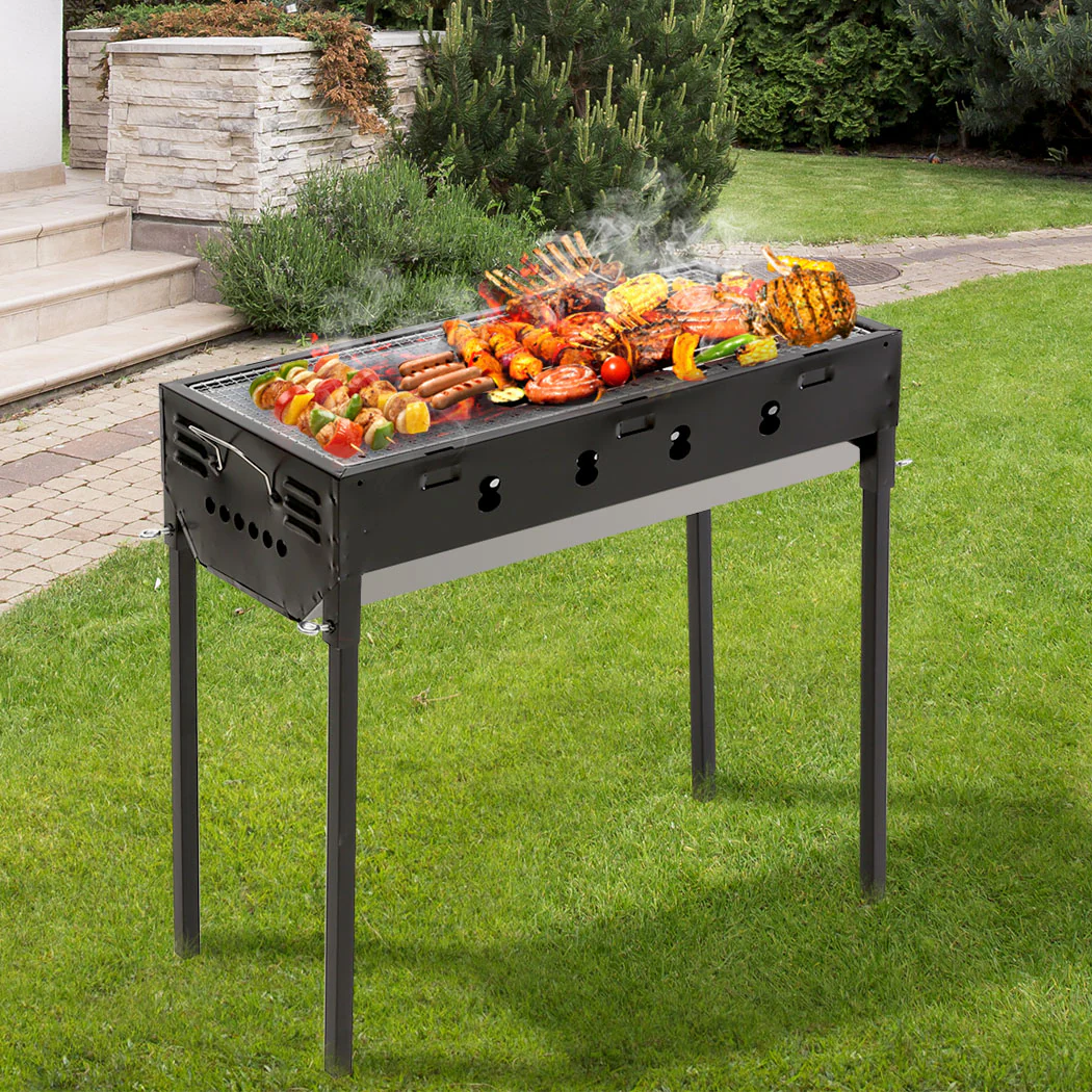 Charcoal BBQ Grill Portable Hibachi Outdoor Barbecue Set Camping Picnic Grills - Nurns