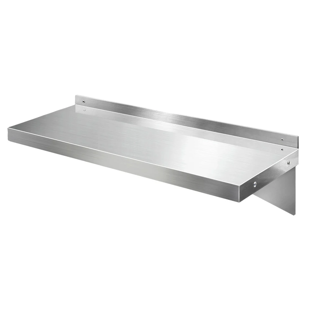 900mm Stainless Steel Wall Shelf Kitchen Shelves Rack Mounted Display Shelving - Nurns