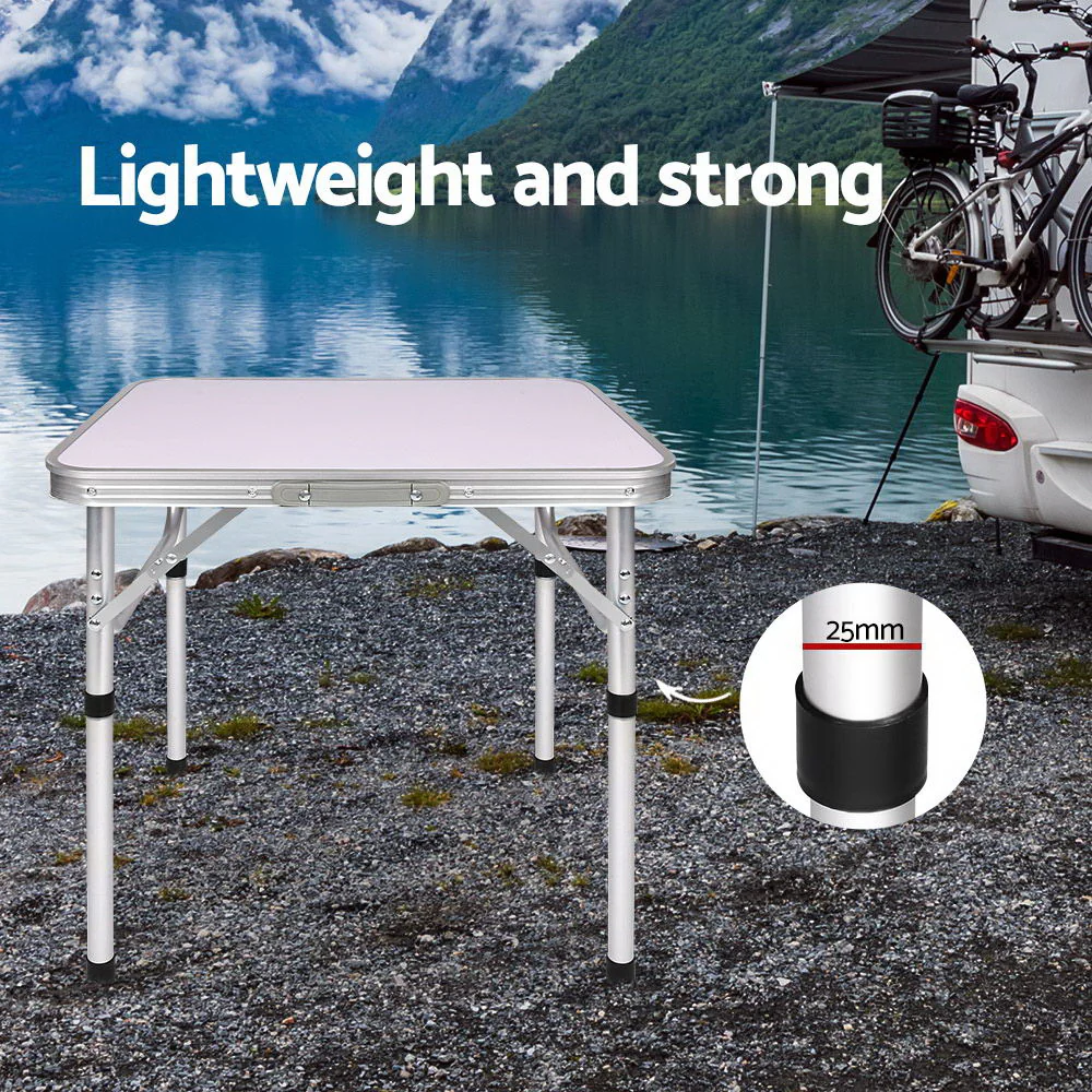 Folding Camping Table 60CM Adjustable Portable Outdoor Picnic Desk - Nurns