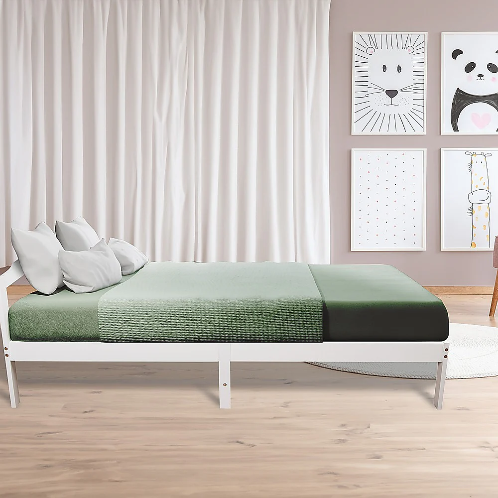 Gilly Wooden Bed Frame - White Double - Nurns