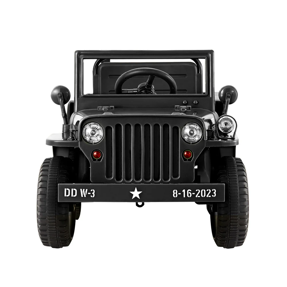 Kids Ride on Car Off Road Military Toy Cars 12V - Black - Nurns