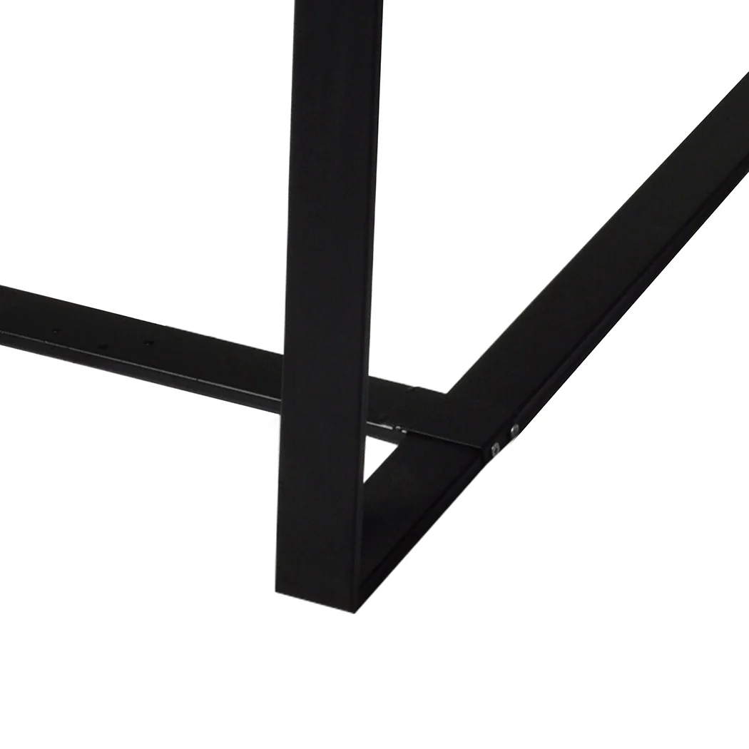 Ilios Coffee Table Storage Dining Industrial Steel Legs - Grey & Black - Nurns