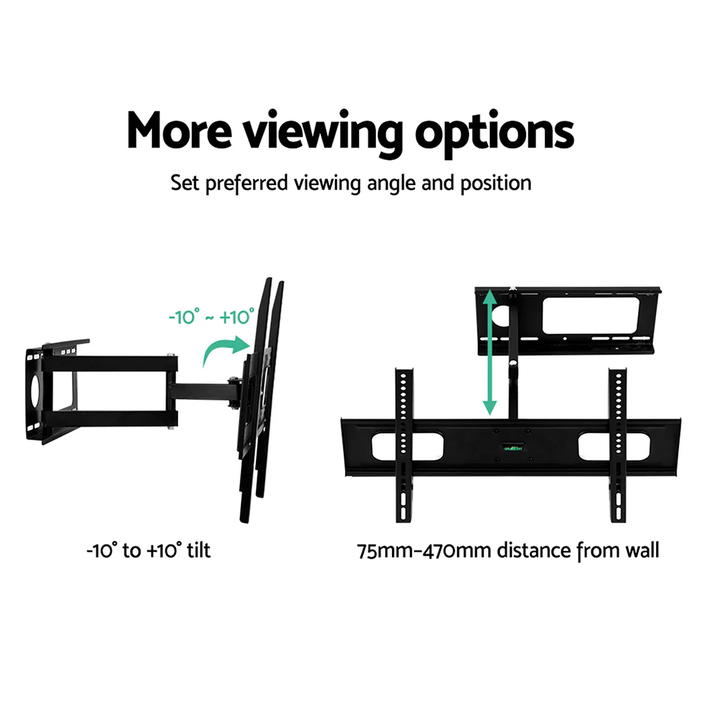Full Motion TV Wall Mount Bracket Swivel LED LCD Plasma VESA 32 - 70 Inch - Nurns
