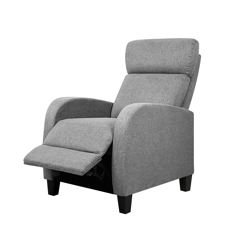 Indira Fabric Reclining Armchair - Grey - Nurns
