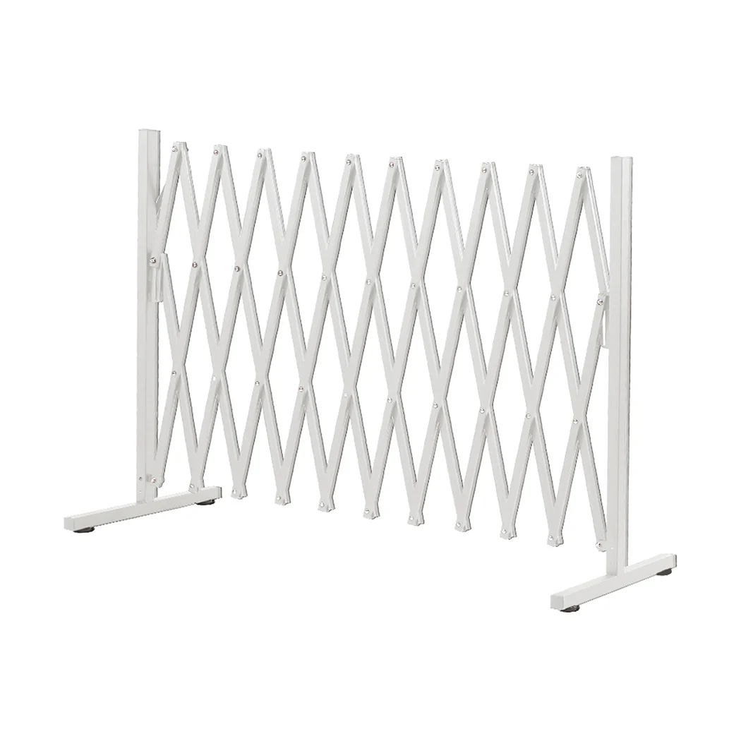 Garden Gate Security Pet Baby Fence Barrier Safety Aluminum Indoor Outdoor - White - Nurns