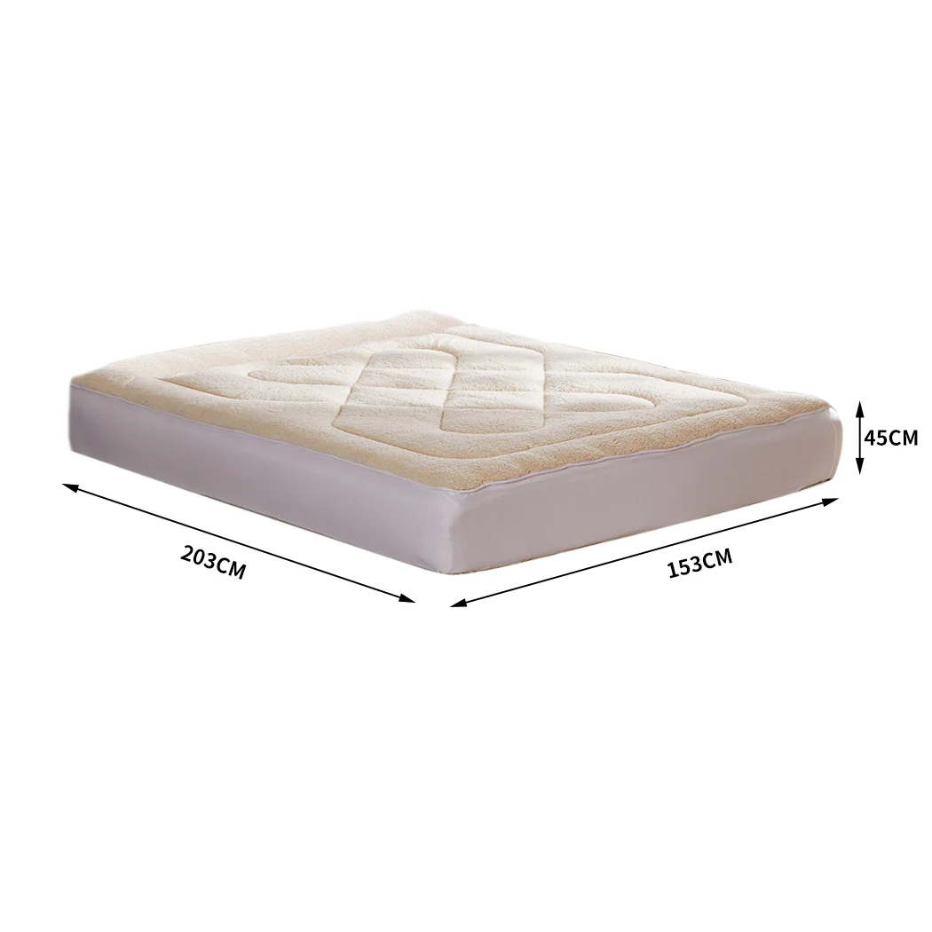 Queen DreamZ Mattress Topper 100% Wool Underlay - Nurns