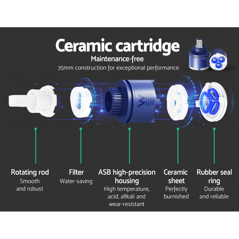 Shower Mixer Tap Wall Bath Taps Brass Hot Cold Basin Bathroom Chrome - Nurns