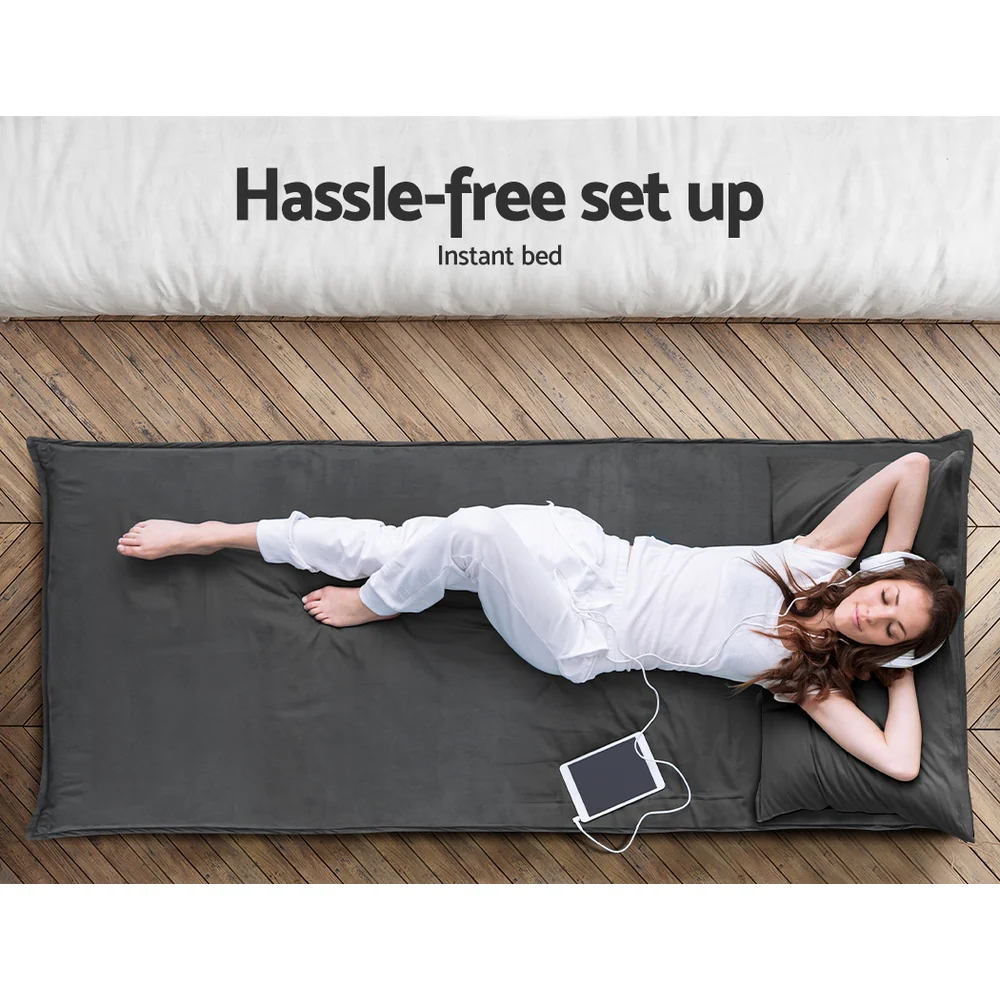 Maeve Folding Foam Camping Sofa Lounge Recliner Chair - Charcoal - Nurns