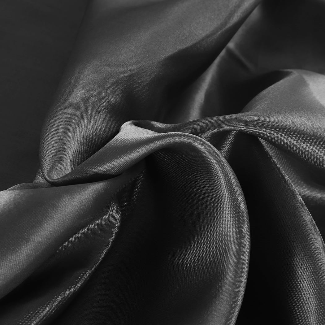 Queen Dreamz Silky Satin Sheets Fitted Flat Black - Nurns
