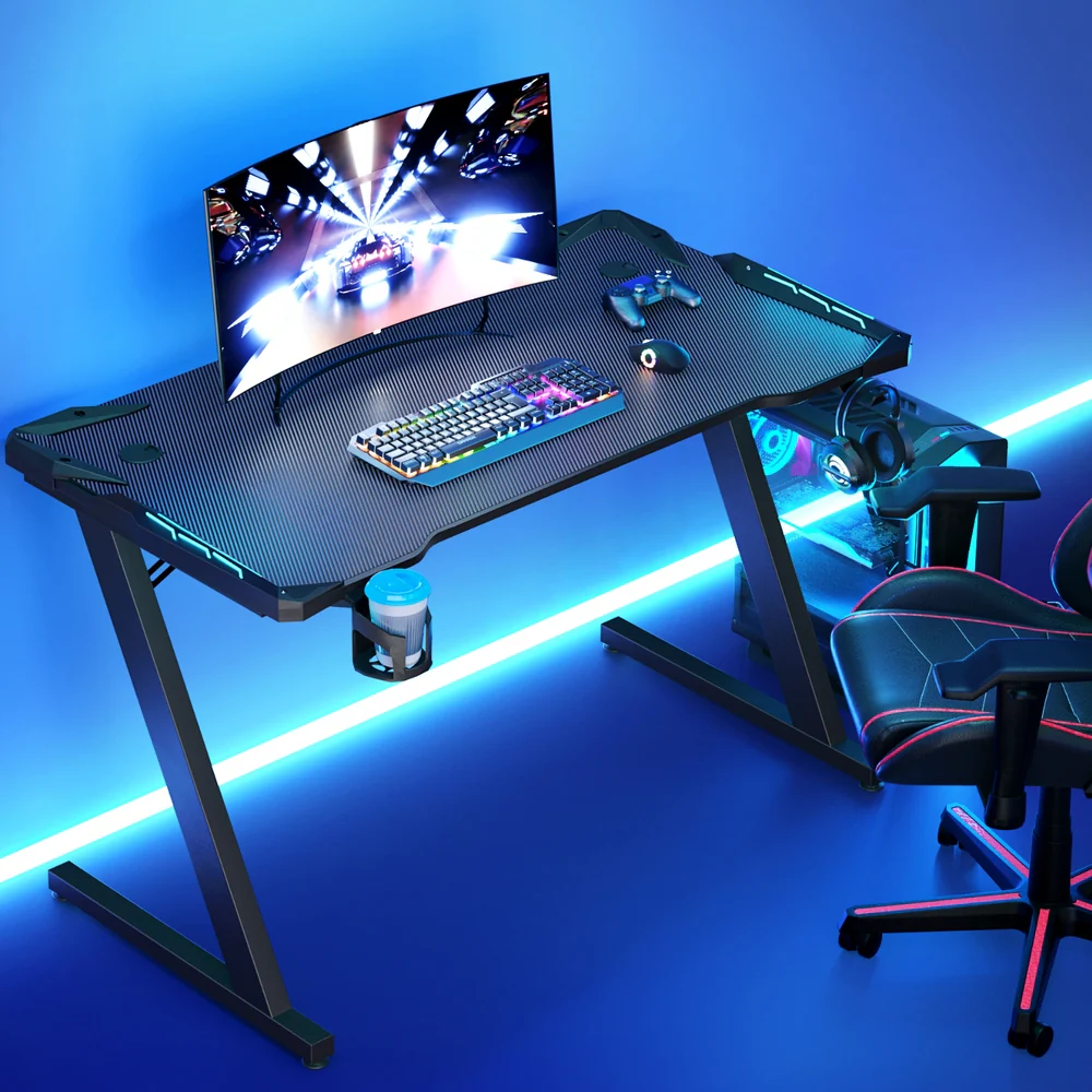 Artiss Gaming Desk Computer Desks LED Light 120cm - Nurns