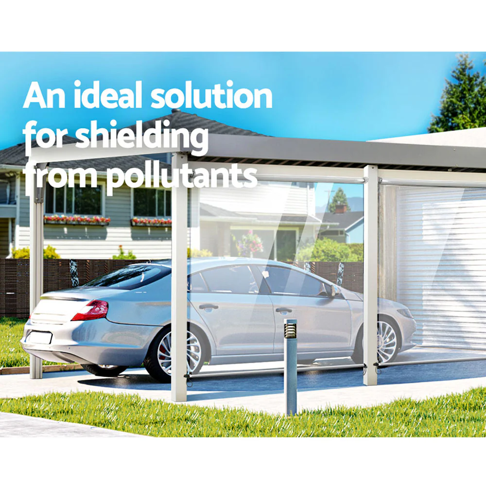 Instahut Outdoor Blinds Transparent Roll Down Awning Window Shade 1.3x2.4M - Nurns