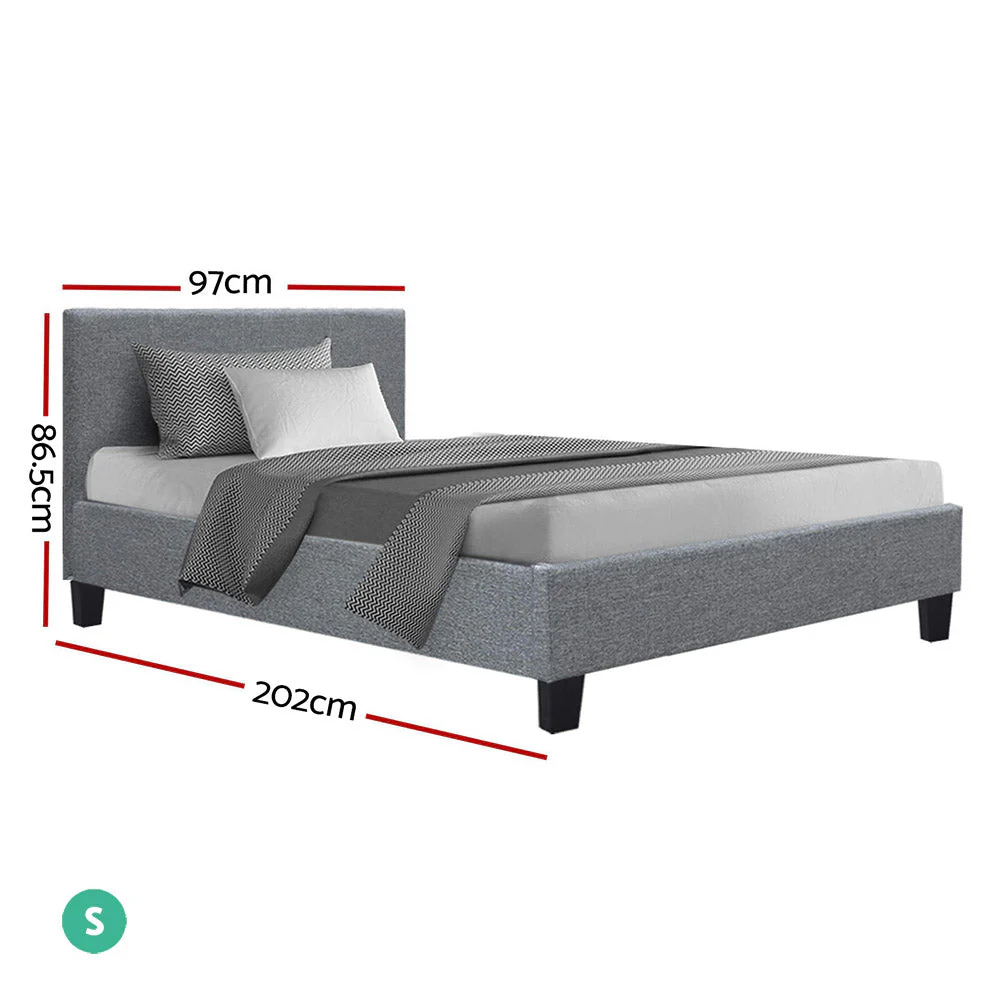 Saturn Bed & Mattress Package - Grey Single - Nurns