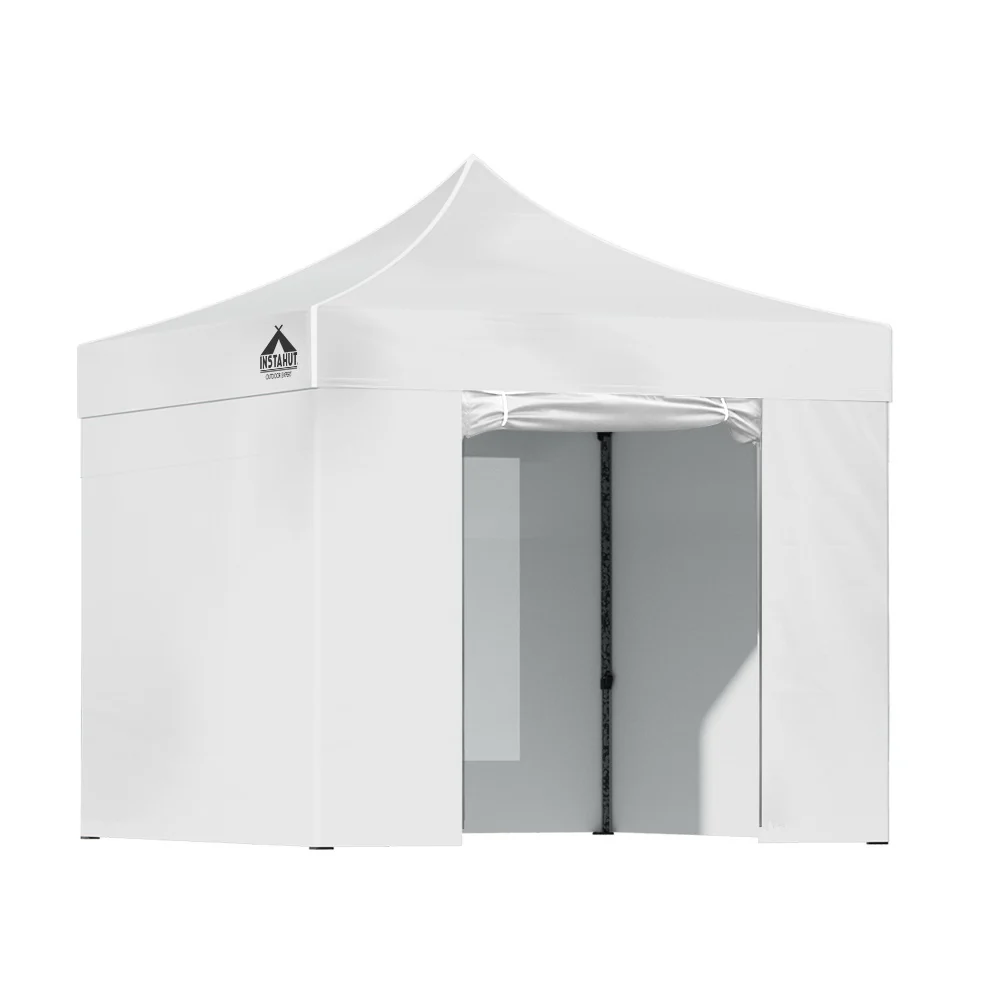 Instahut Gazebo Pop Up Marquee 3x3 Folding Tent Wedding Gazebos 500D White - Nurns