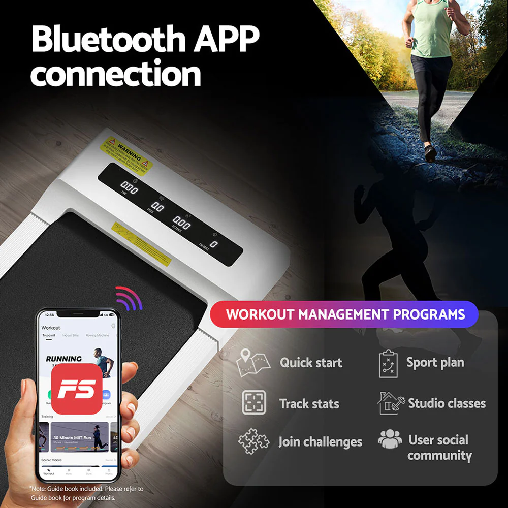 Everfit Treadmill Electric Walking Pad Under Desk Home Gym Fitness 360mm White - Nurns