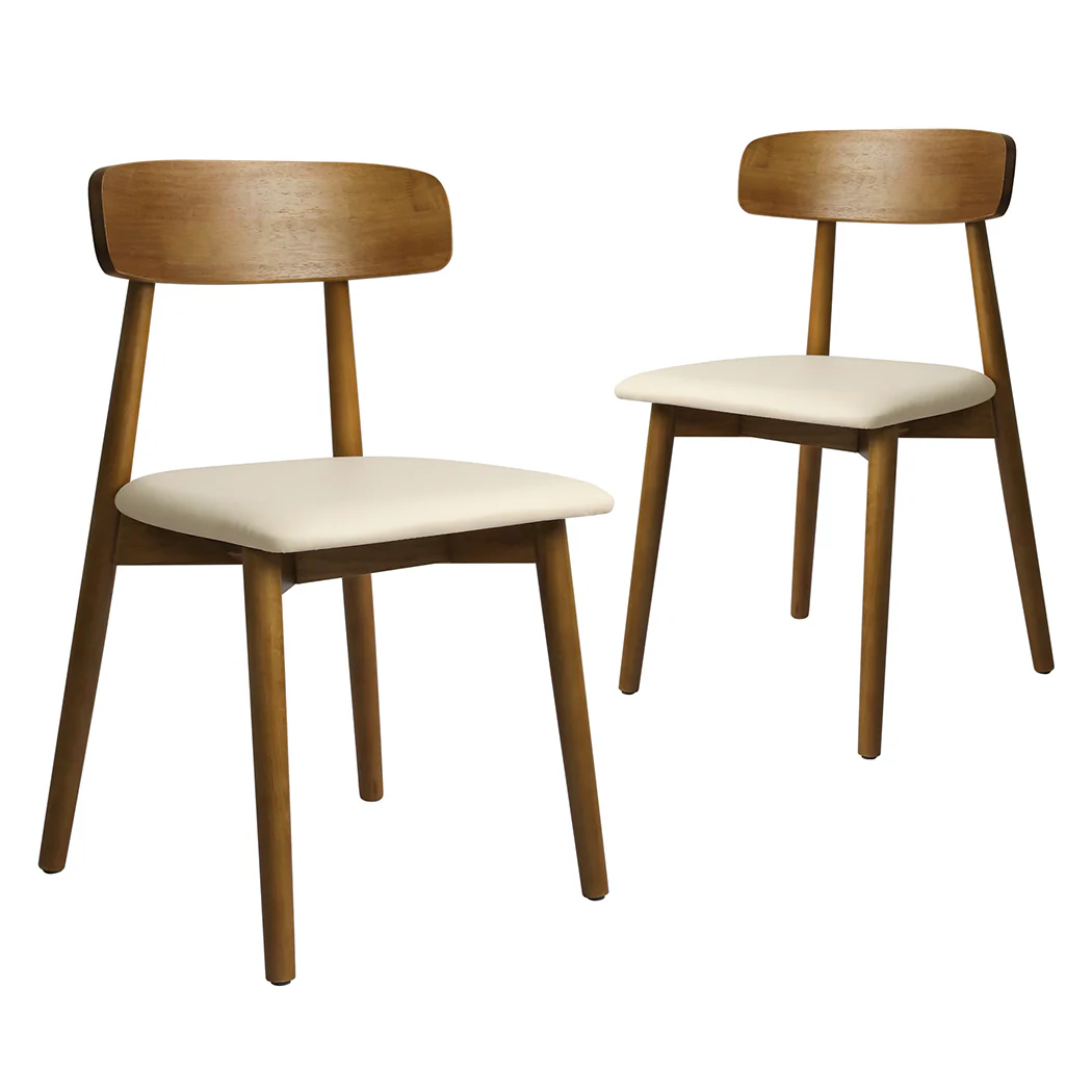 Agatha Set of 2 Dining Chairs Kitchen Chair - Walnut - Nurns