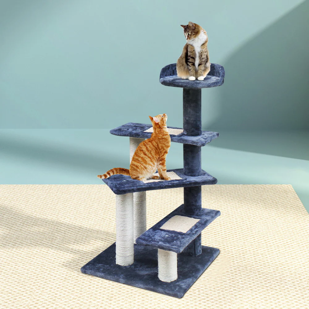 Cat Tree 100cm Trees Scratching Post Scratcher Tower Condo House Furniture Wood Steps - Nurns