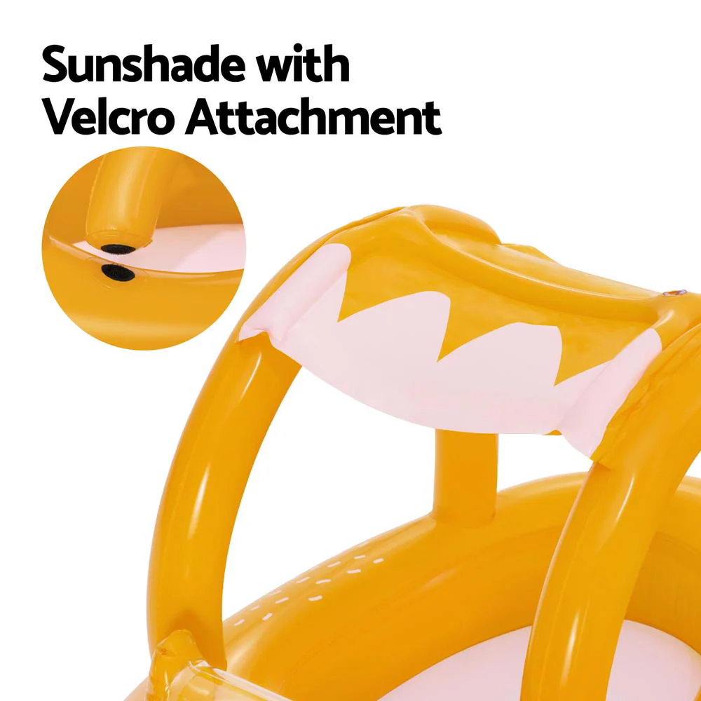 Kids Inflatable Fox Swim Float Floating Seat Canopy Pool Toys 94x66CM - Nurns