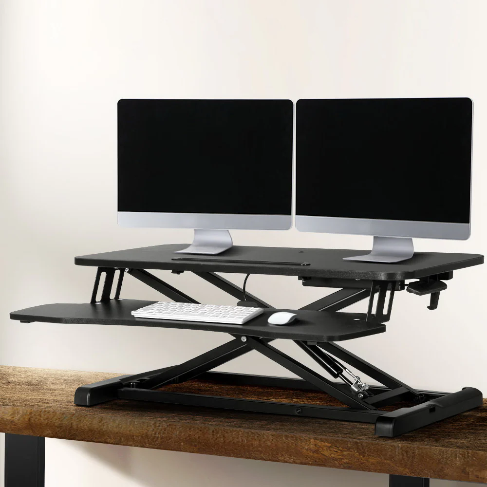 Artiss Standing Desk Riser Height Adjustable Black 80cm - Nurns
