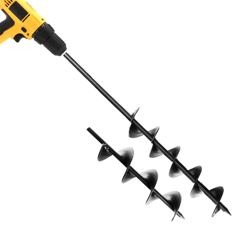 Power Garden Spiral Auger Hole Digger Earth Drill Bit Φ75x300 & 600mm - Nurns