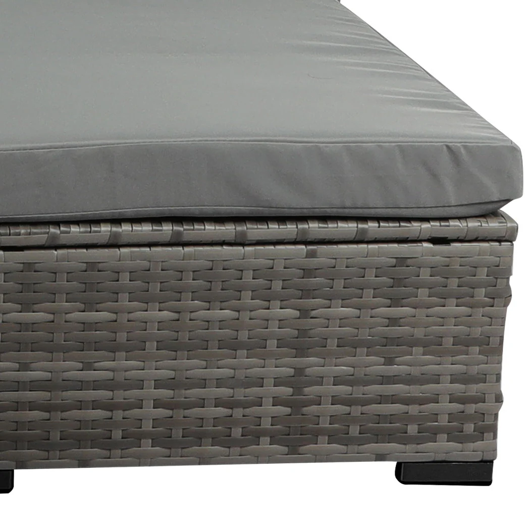 Trish 4-Seater Patio Furniture Garden Chair Table Lounge 5-Piece Outdoor Sofa - Mixed Grey - Nurns