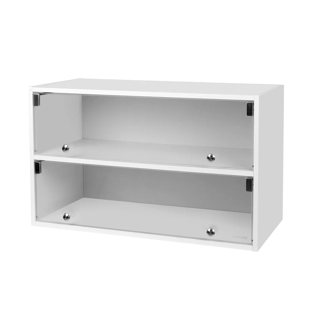 Stacked Shoes Storage Cabinet LED Sneaker White - Nurns