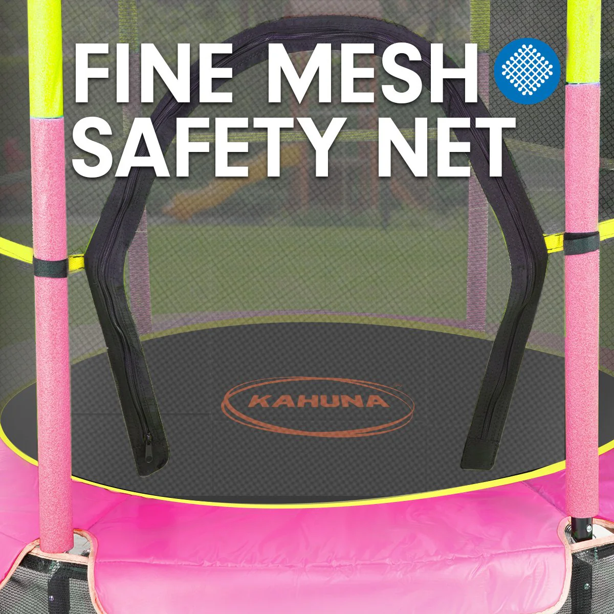 Kahuna Trampoline 4.5FT Round Free Safety Net Spring Pad Cover Mat Yellow Pink - Nurns