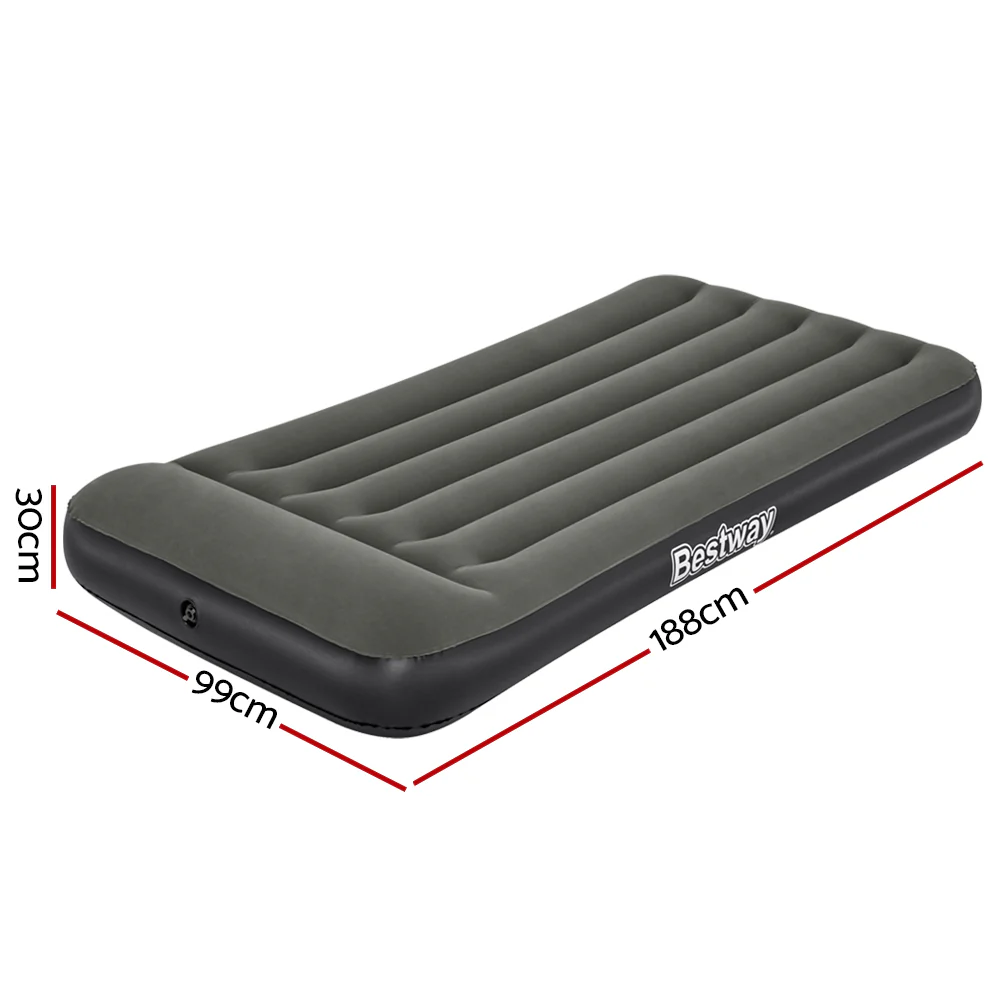Factory Buys Air Mattress Inflatable Bed 30cm Airbed - Grey Single - Nurns