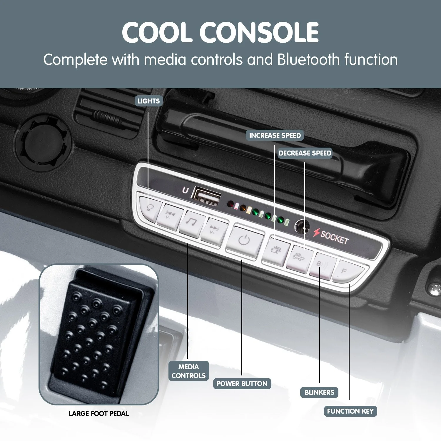 Kahuna Licensed Toyota FJ-40 Kids Ride On Electric Toy Car 80W - White - Nurns