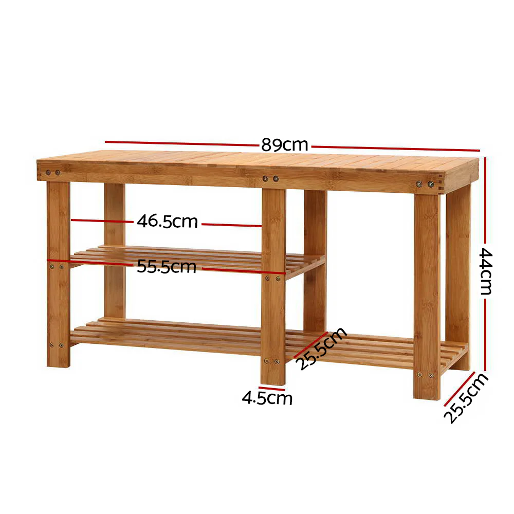 Artiss Bamboo Shoe Rack Bench - Nurns