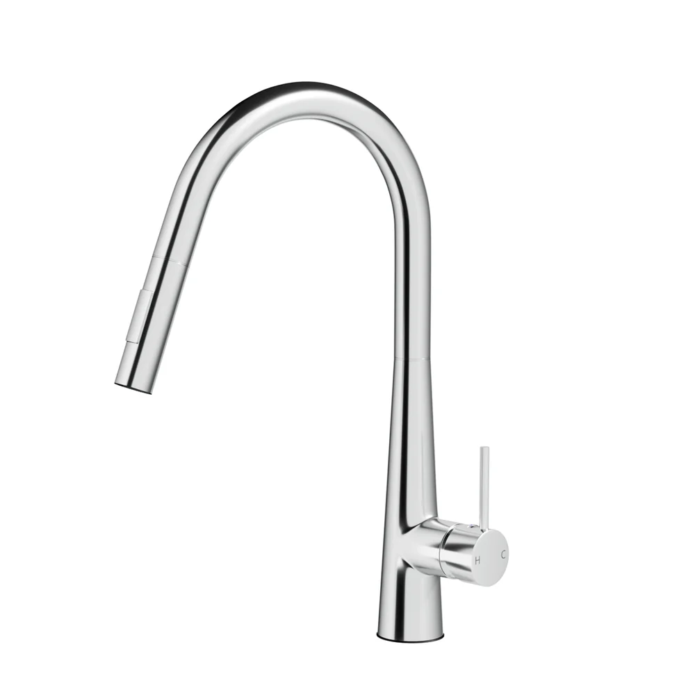 Kitchen Mixer Tap Pull Out Round 2 Mode Sink Basin Faucet Swivel -Chrome - Nurns