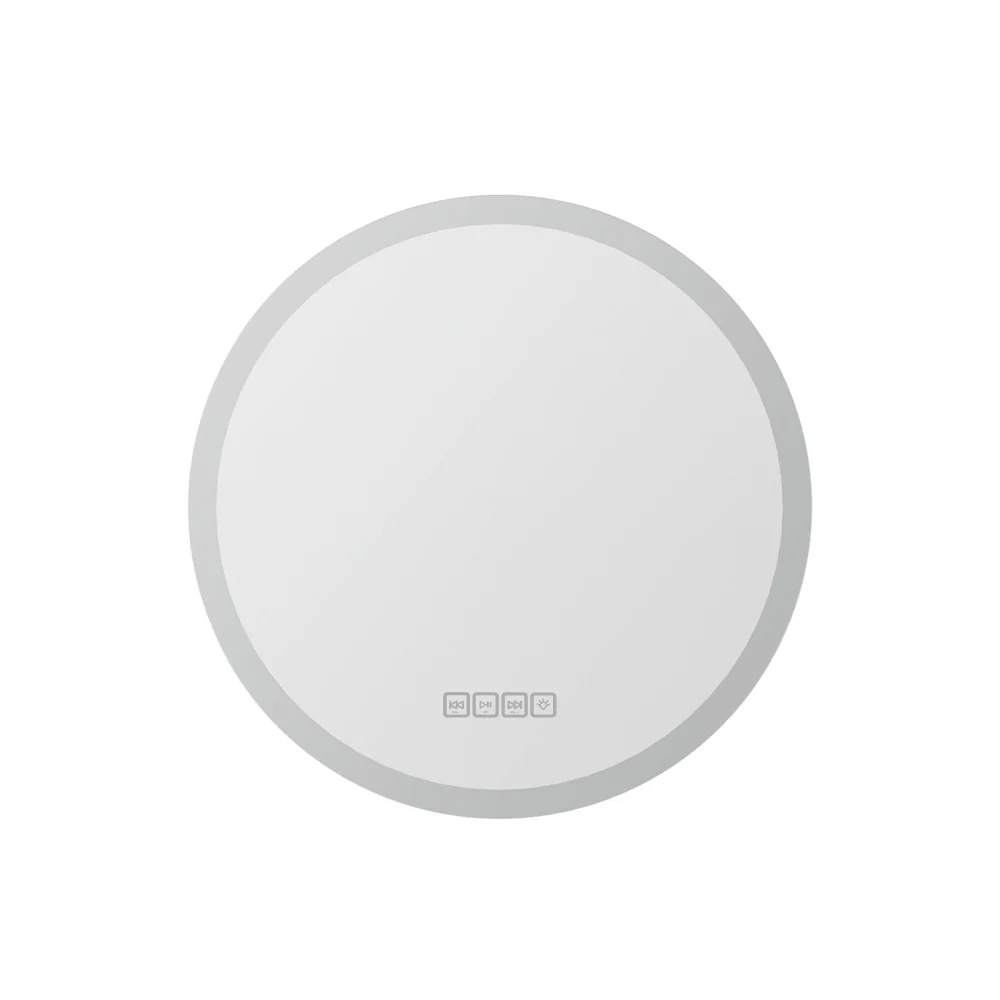 Bluetooth LED Wall Mirror With Light 50CM Bathroom Decor Round Mirrors - Nurns