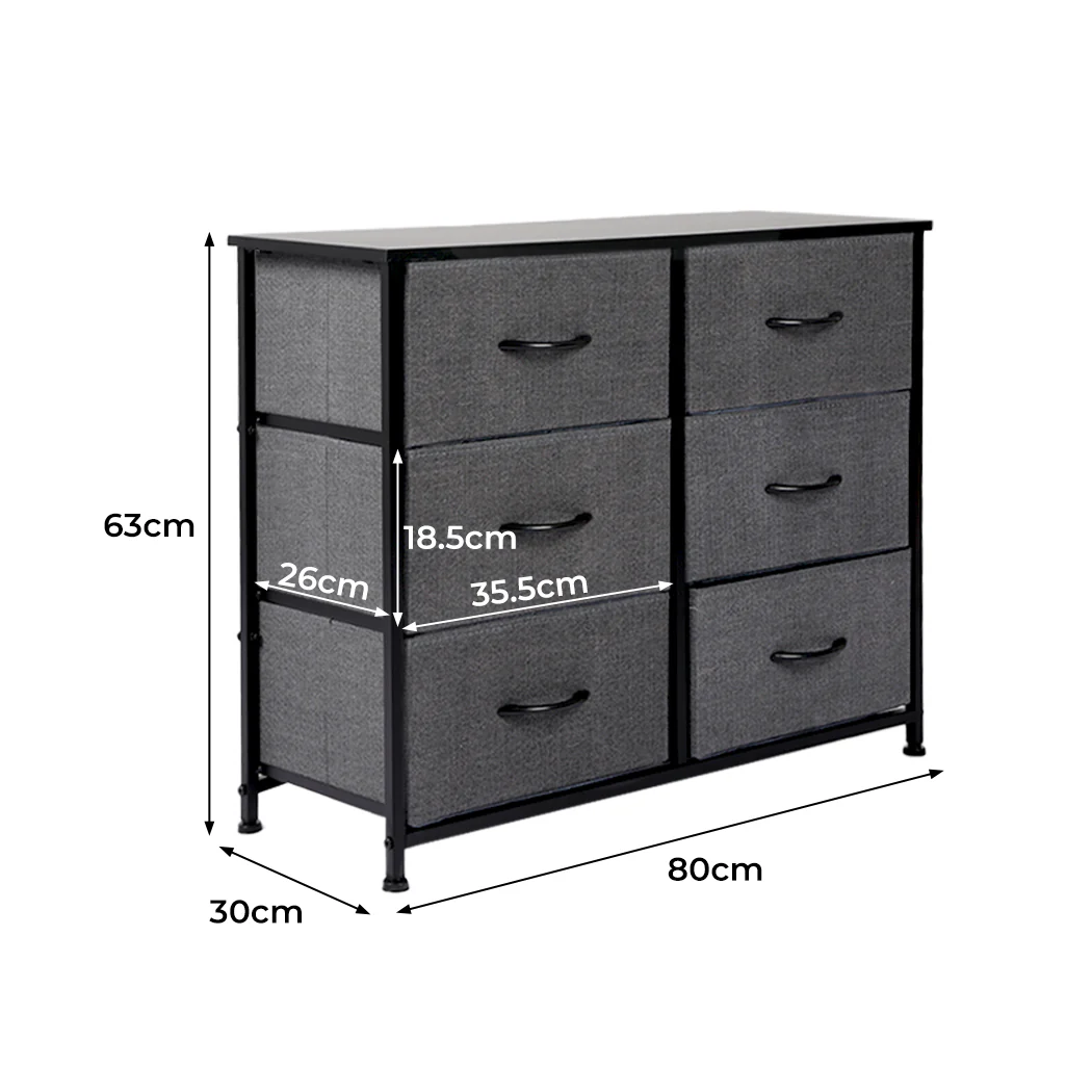 Levede Storage Cabinet Tower Chest Dark Grey - Nurns
