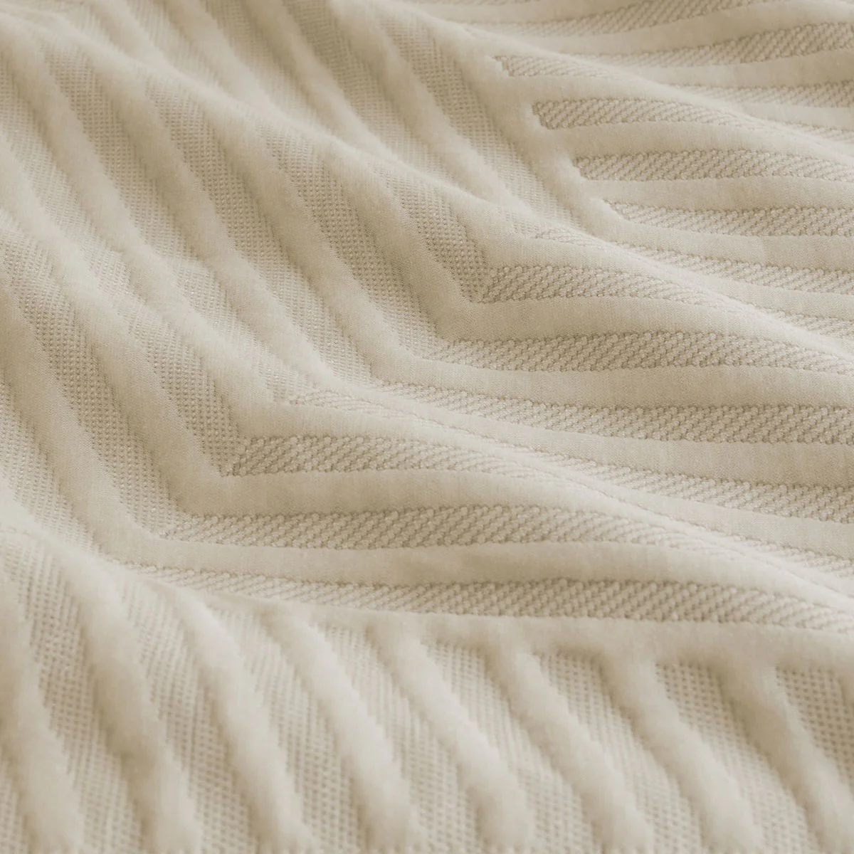 KING Linen Embossed Texture Geo Quilt Cover Set - Beige - Nurns