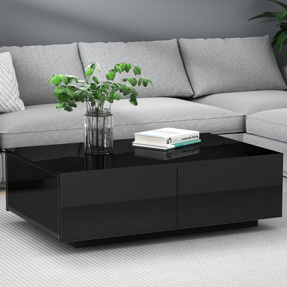 Iphion Coffee Table with 4 Drawers - Black - Nurns